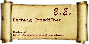 Eschwig Erzsébet névjegykártya